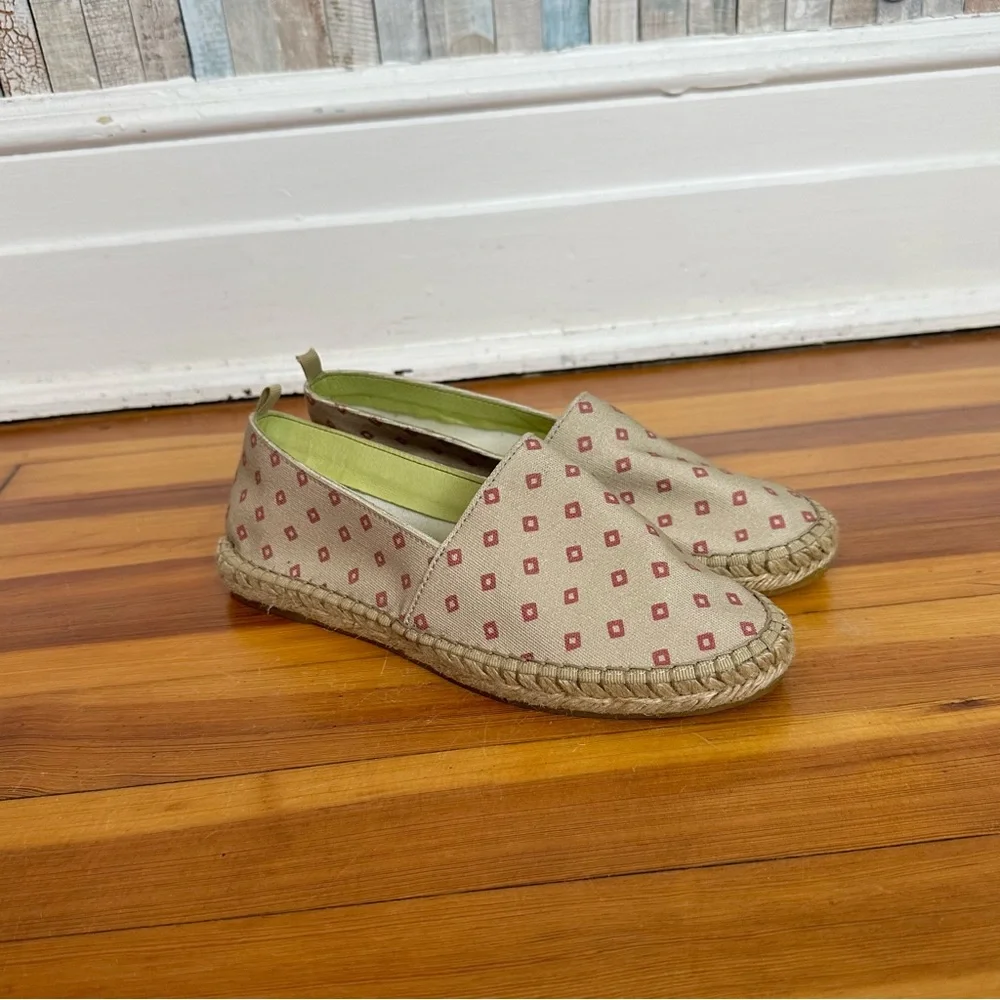 Gudrun Sjoden 38 7.5 Diamond‎ Printed Hake Cotton Canvas Espadrilles Flats Boho